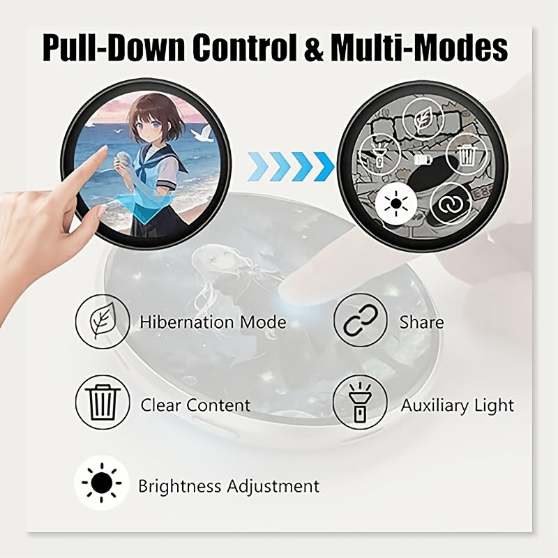 2026 New Electronic Badge with Display, Dynamic Touch, High Frame Rate, 600mAh Battery Life, 6.0 Bluetooth, USB Magnetic Charging, Anime Brooch & Digital Badge Compatible with Anime Fans to Wear On Occasions, Cosplay And Concerts