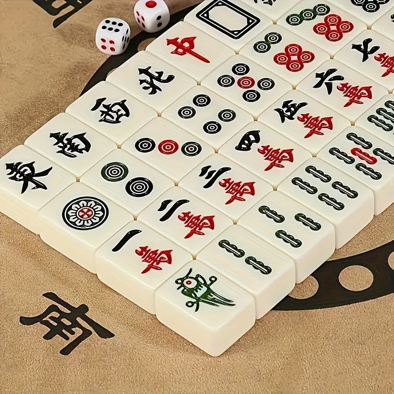 Authentic Mini Mahjong Set - Portable And Compact for Travel, Enhances Logical Thinking, Ideal for Family Fun And On-The-Go Entertainment
