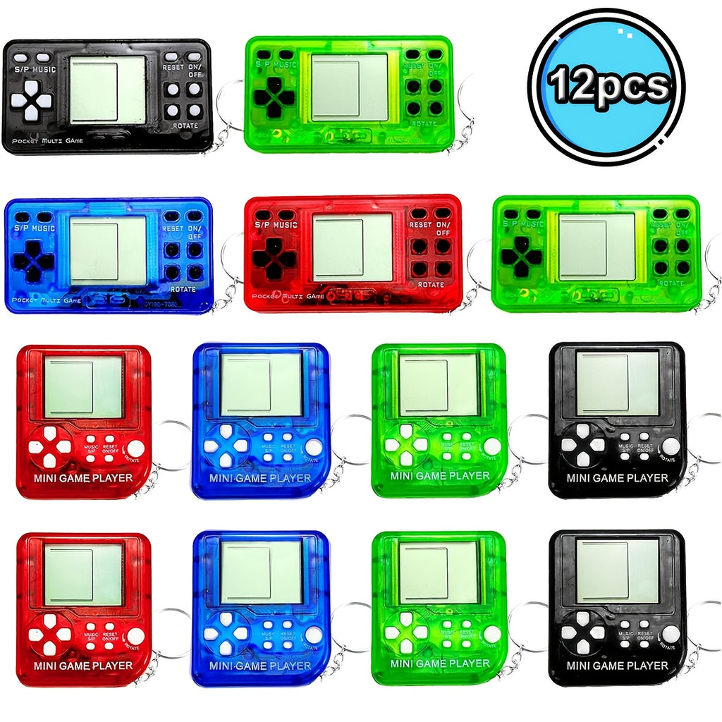 MEZHOBBY Video Game Party Favors, Video Game Keychain, Birthday Gaming Party Gifts, Mini Game Console for Kids Classroom Prizes, Goodies Bags Stuffer, Backpack (6/12/25pcs)