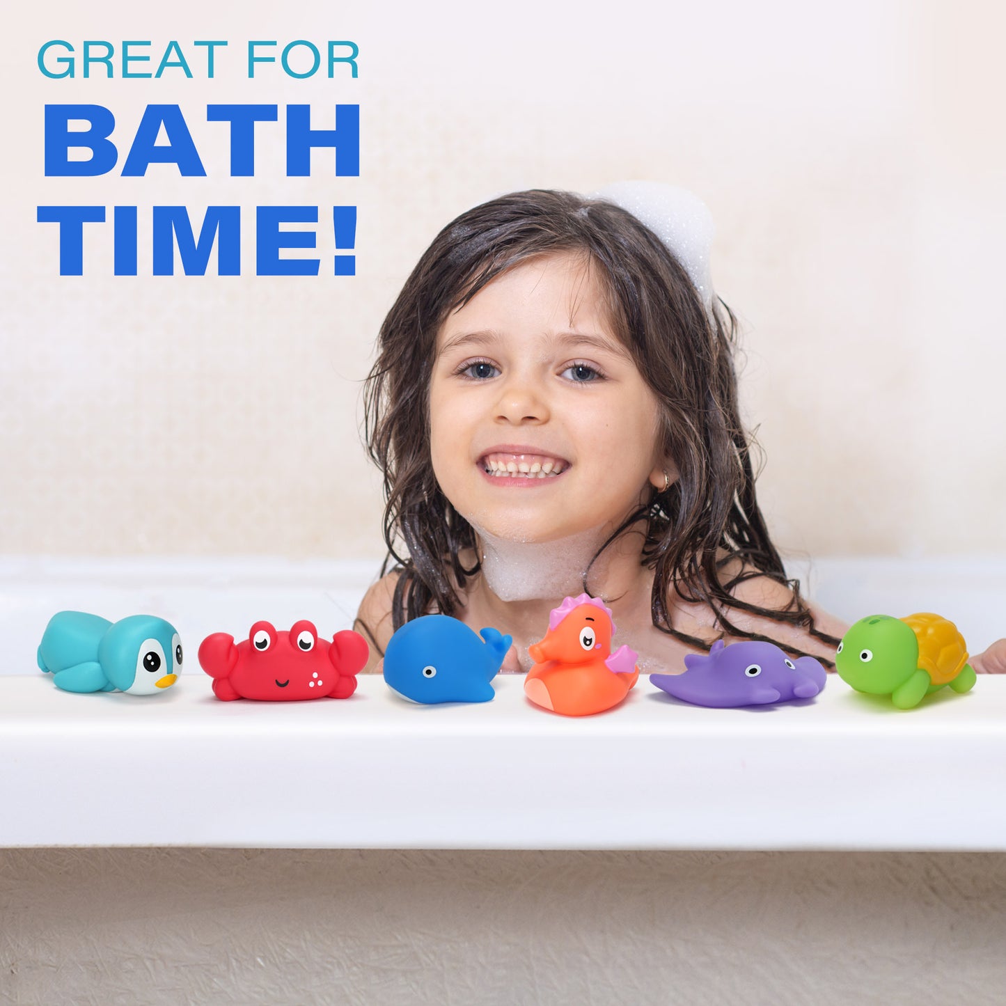 6pcs Color Changing Baby Bath Toys for Kids, No Hole Baby Tub Toys, Sea Animal Bathtub Shower Toys, Christmas gifts