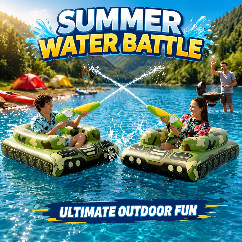 60-Inch X-Large Inflatable Pool Float For Adults, Heavy Duty Ride-On Pool Float, Built-in Sprayer System With 16-Inch Beach Ball, Durable PVC Blow-Up Raft For Lake, Beach, Summer Party Accessory, Outdoor Water Lounge