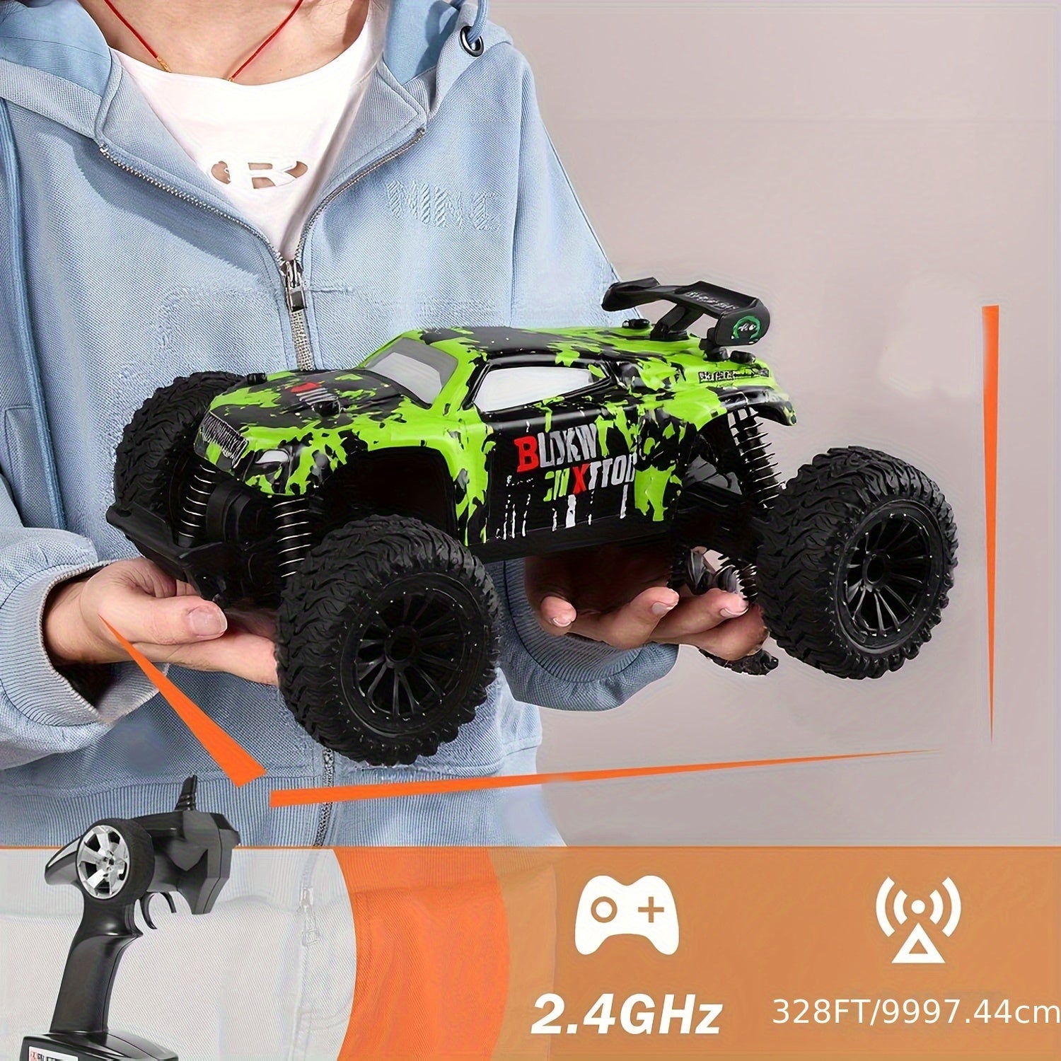 Off-road Toy Car, 2.4GHz Dual-drive Power Supply, All-terrain Off-road Vehicle, Sturdy And Durable Design, Anti-slip Tires, Suitable for Ages 3 And AboveBoy Toy Car, Interesting Toy Car Model - Birthday Gift, Easter Gift, Christmas GiftGift