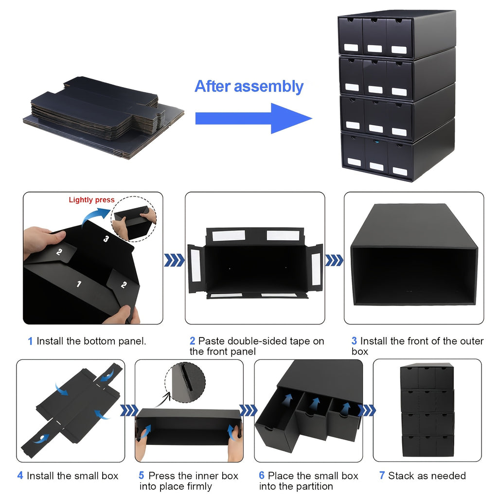 Trading Card Storage Box, Storage Box With 50 Dividers, Cardboard Card Boxes For Sports Card, Baseball, TCG, Playing Cards, 12 Drawer