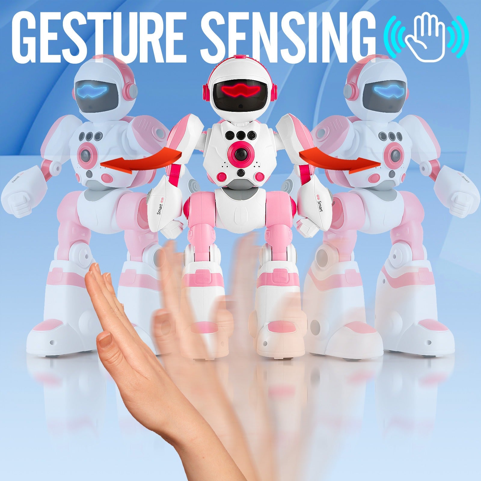 Voice Control Robot Remote Control Robo Toys Infrared RC Robots with Gesture Control LED and Voice Interactive Intelligent Warriors as Gift for Kids