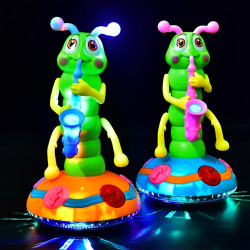 Kids Electric for CATERPILLAR Saxophone with LED Lights & Sound - Dancing Musical Instrument for, Interactive Baby Sensory with - - ( Not Included) - Boys & Girls Birthday/Christmas/Halloween Gifts