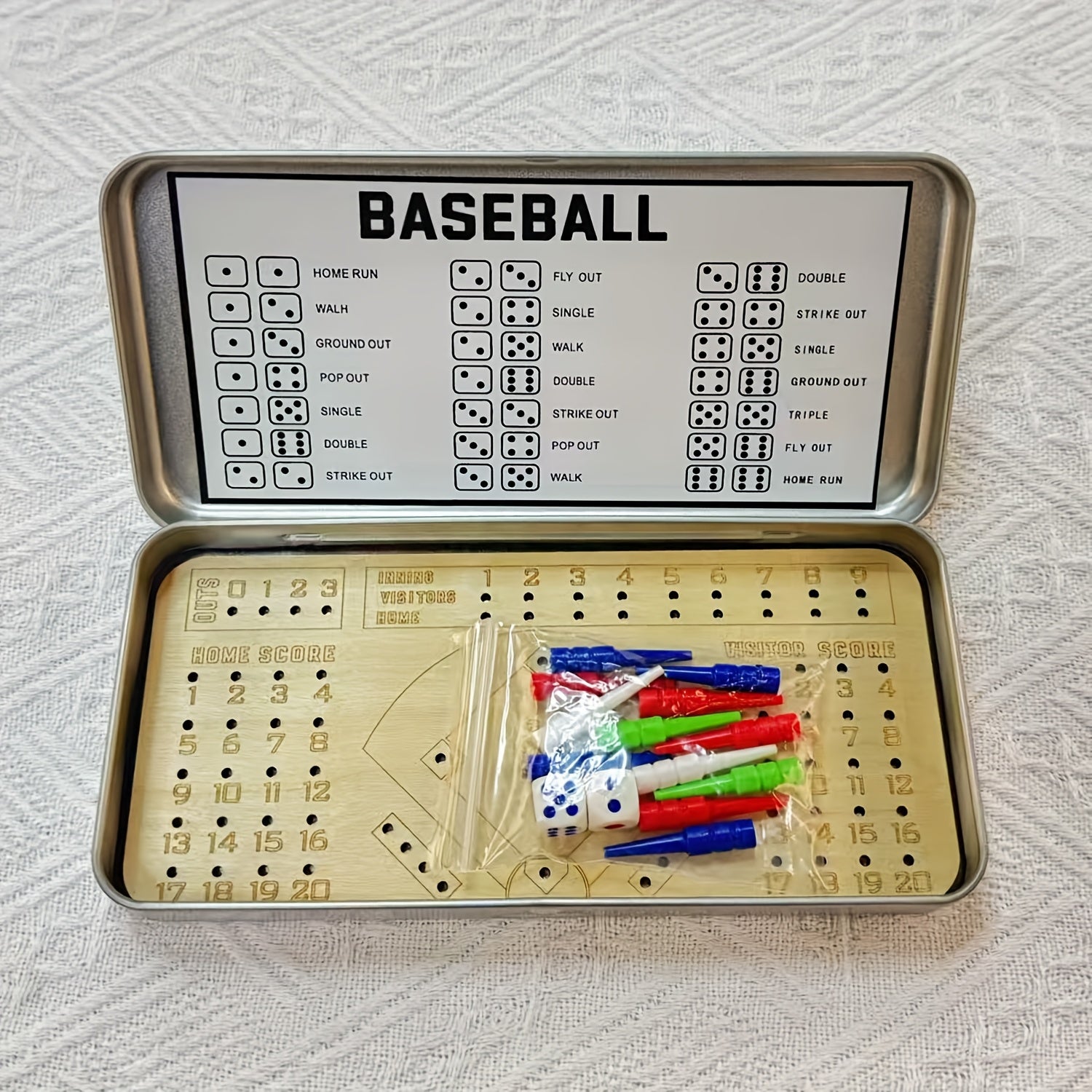 Softball, Baseball, And Soccer Travel Games, Finger Joint Dice Games, Tabletop Games, Portable Wooden Board Game Sets Suitable for Fun Family Game Night Gatherings And Parties.