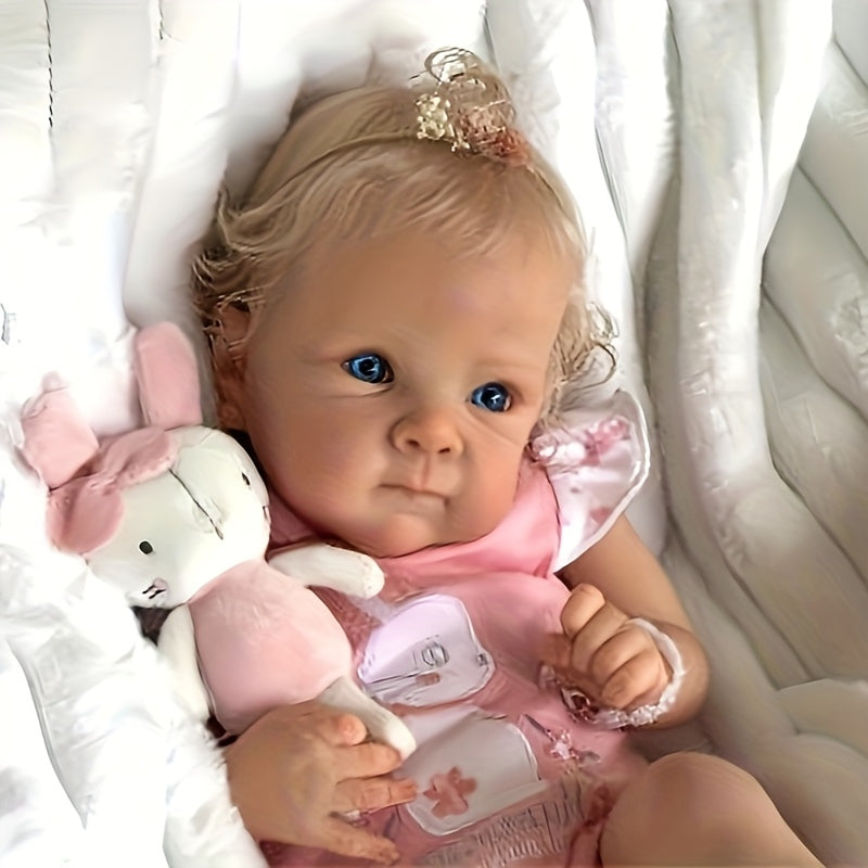 [Reborn Baby Dolls] Realistic 22in Girl Reborn Baby Dolls Vinyl Full Body Newborn Adorable Kids Toy