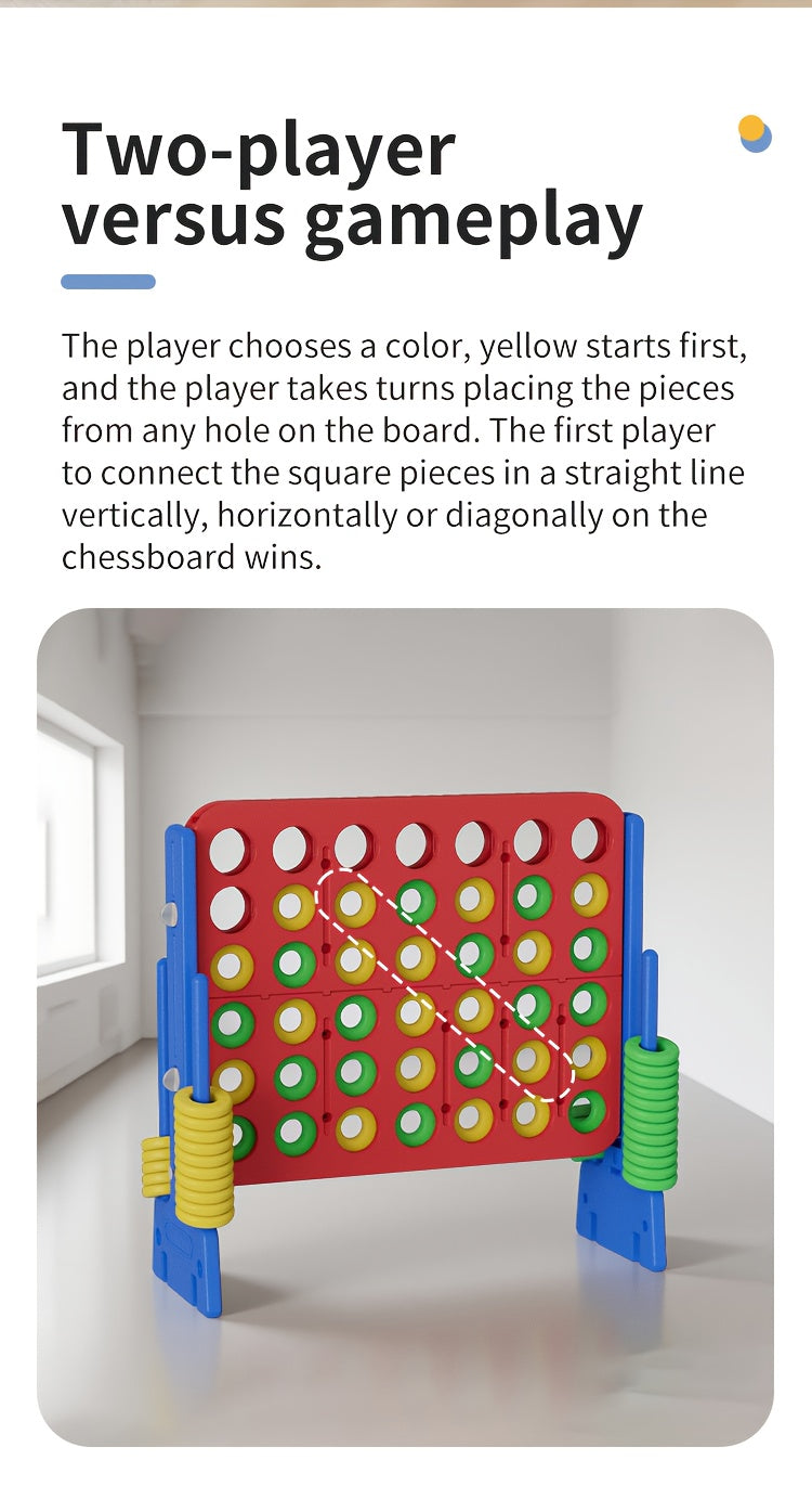 Height Adjustable Giant 4in A Row Game, Jumbo 4-to-Score Game for Teens And Adults - Indoor Outdoor Connect Game Set with Quick Release Slider for Winter