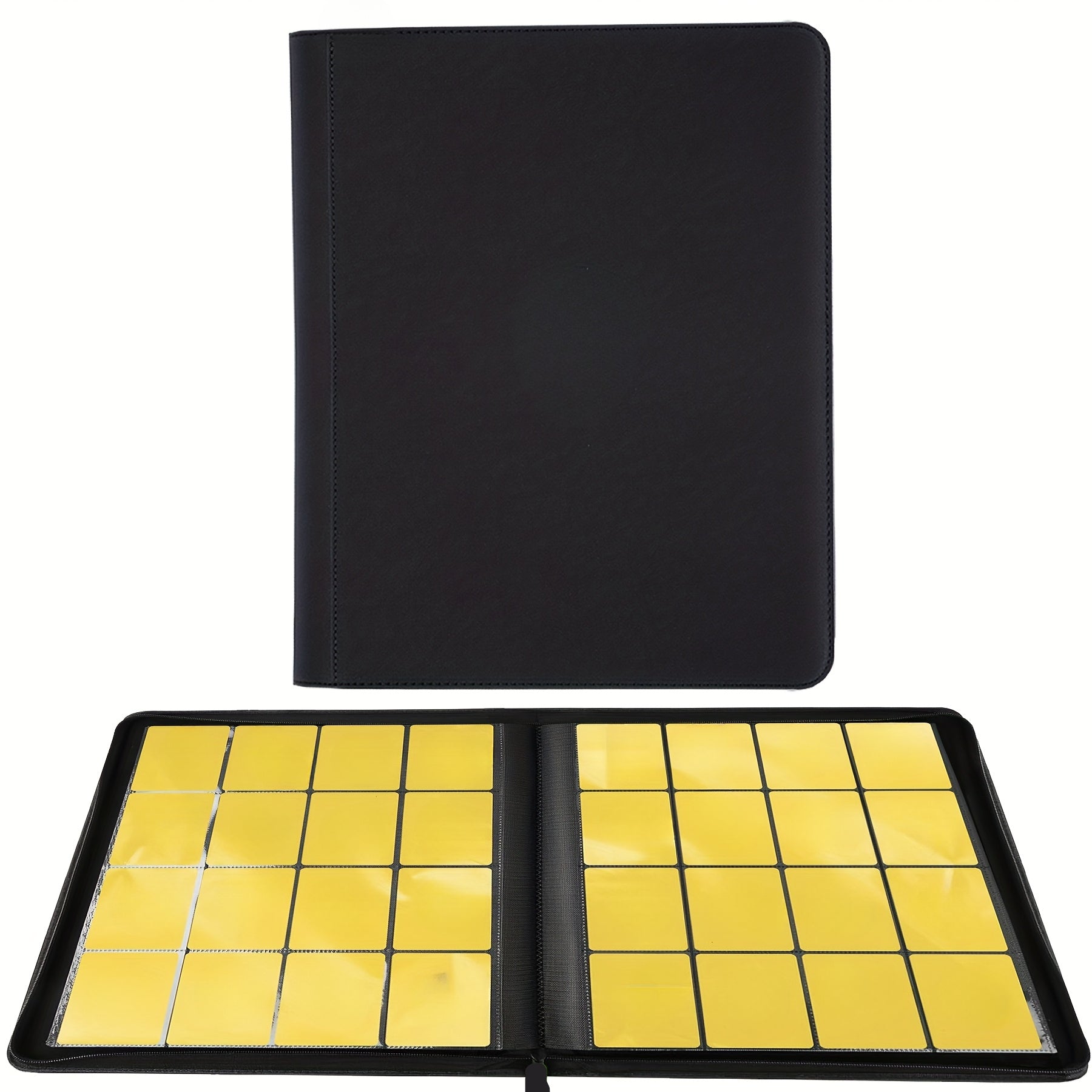 Large-capacity Multi-pocket Trading Card Binder, 16-pocket Double-sided Ringless Card Binder Album Folder - Premium Side-loading Zipper Binder, Suitable For Trading Cards, TCG, Sports, And Game Trading Cards - Provides Ample Space To Keep All
