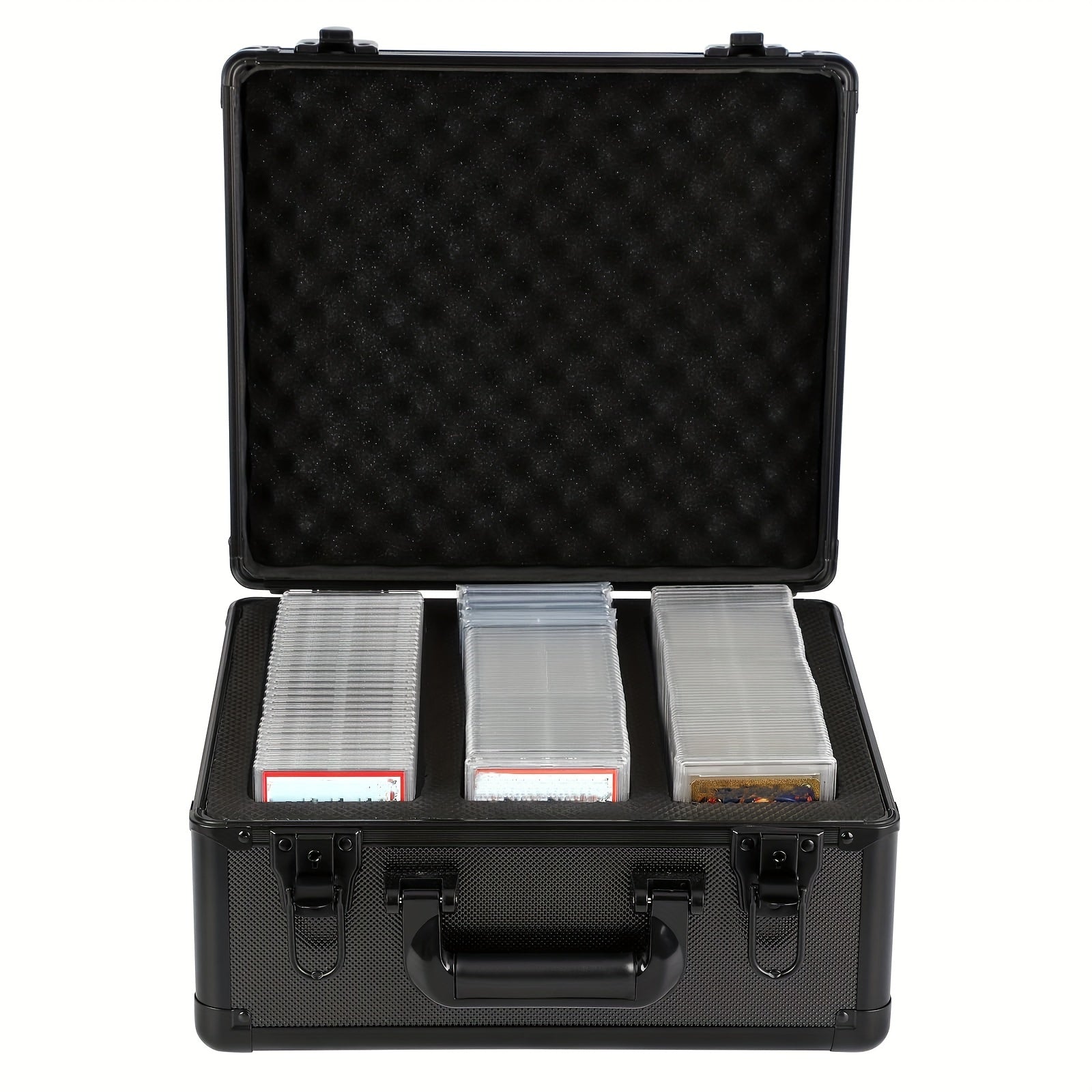 1pc-Three Compartments For PSA/BGS/FGS/SGC Trading Card Slabs-Card Brick Case- Size 13.5in* 11.5in* 7.1in Premium Graded Card Black Storage Box - Protects Slabs And Sleeved Cards For Collectors-Trading Card Storage Box, Carrying Case, Sports