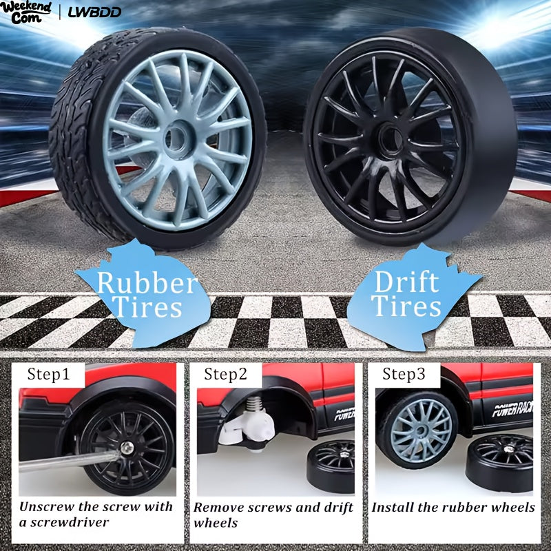 RC Drifting 1:24 Scale Four-wheel Drive High-speed Model Car, Drifting Tire Racing Sports Toy, Suitable for Adults, Boys, Girls And Children, Birthday, Christmas, New Year Gifts