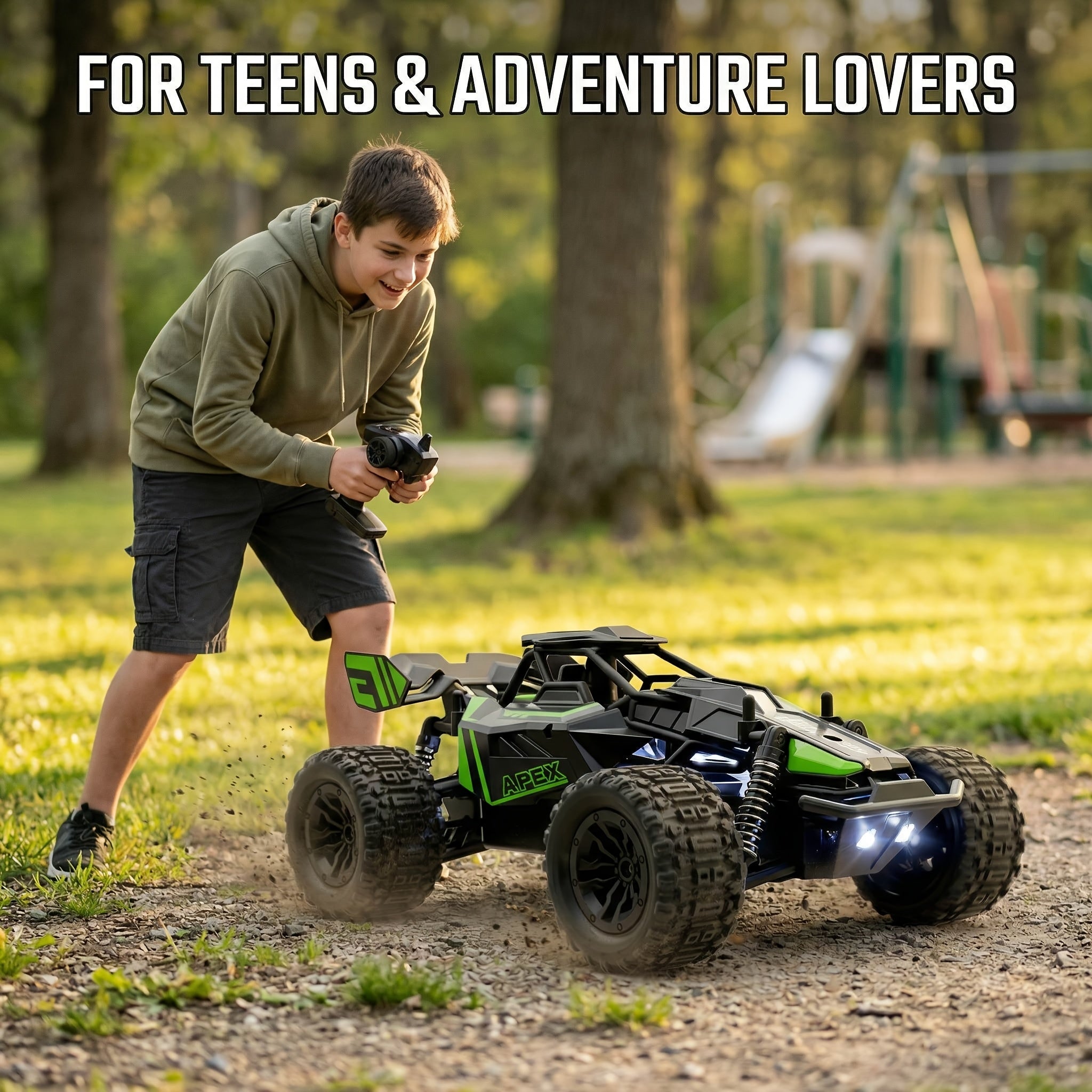 High-speed Remote-controlled Car, Four-wheel-drive Off-road Remote-controlled Truck, 1:20 Scale All-terrain Remote-controlled Off-road Vehicle with LED Headlights, 2.4GHz Radio-controlled Monster Truck, Amateur-grade Remote-controlled Car