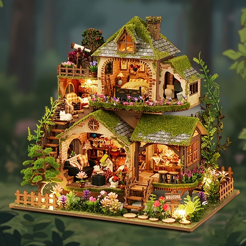 [Creative DIY Wooden Model] DIY Wooden Forest Hut Assembly Model Kit | Handmade Small House Home Decor - Creative Birthday, Christmas, Valentine's Day Gift for Adults