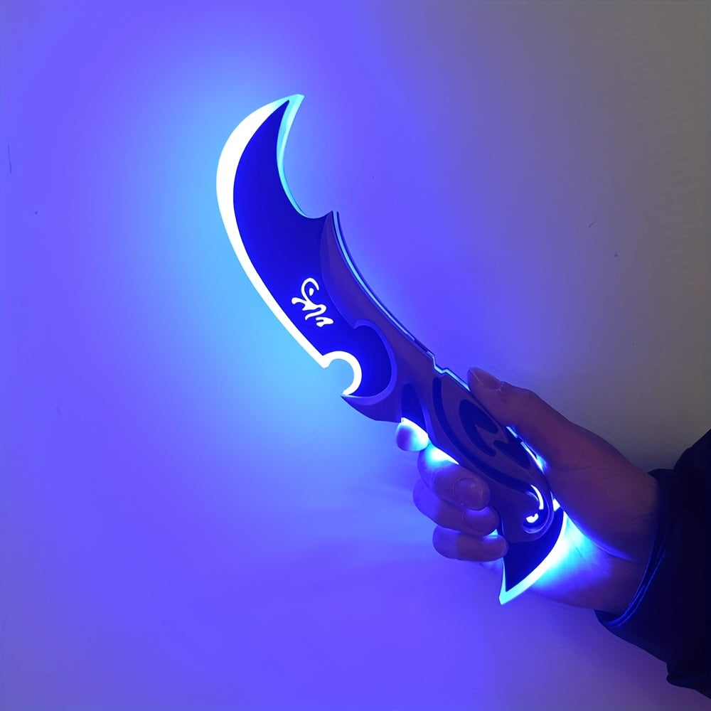 Rechargeable Cool LED Melee Satisfying Your Sci-fi Fantasy, Half Moon Shaped Halloween Role-playing Prop, Game Peripheral Model Collection Gift