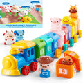 Farm Number Train Learning Toy For Toddlers, Counting, Matching And Sorting Learning Farm Train Including 9 Farm Animals And 1 Farmer, Christmas Birthday Gift For Baby Boys And Girls Age 1+