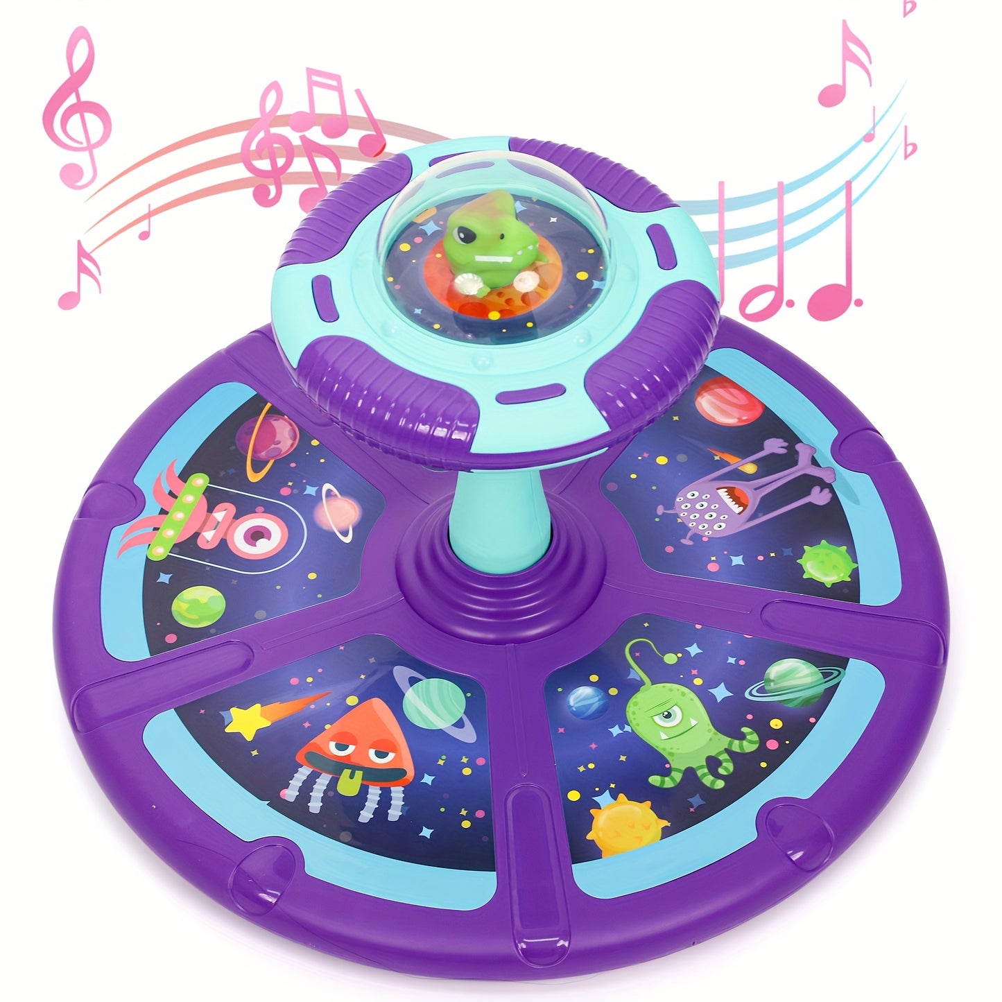 Sit And Spin Toys For Toddlers Ages 708.66inch+, Christmas/Halloween/Birthday Gifts For Kids Boys & Girls 18 Months+ With Music & LED Flash Lights Musical 360°Spinning Seat Interactive Sensory Toy