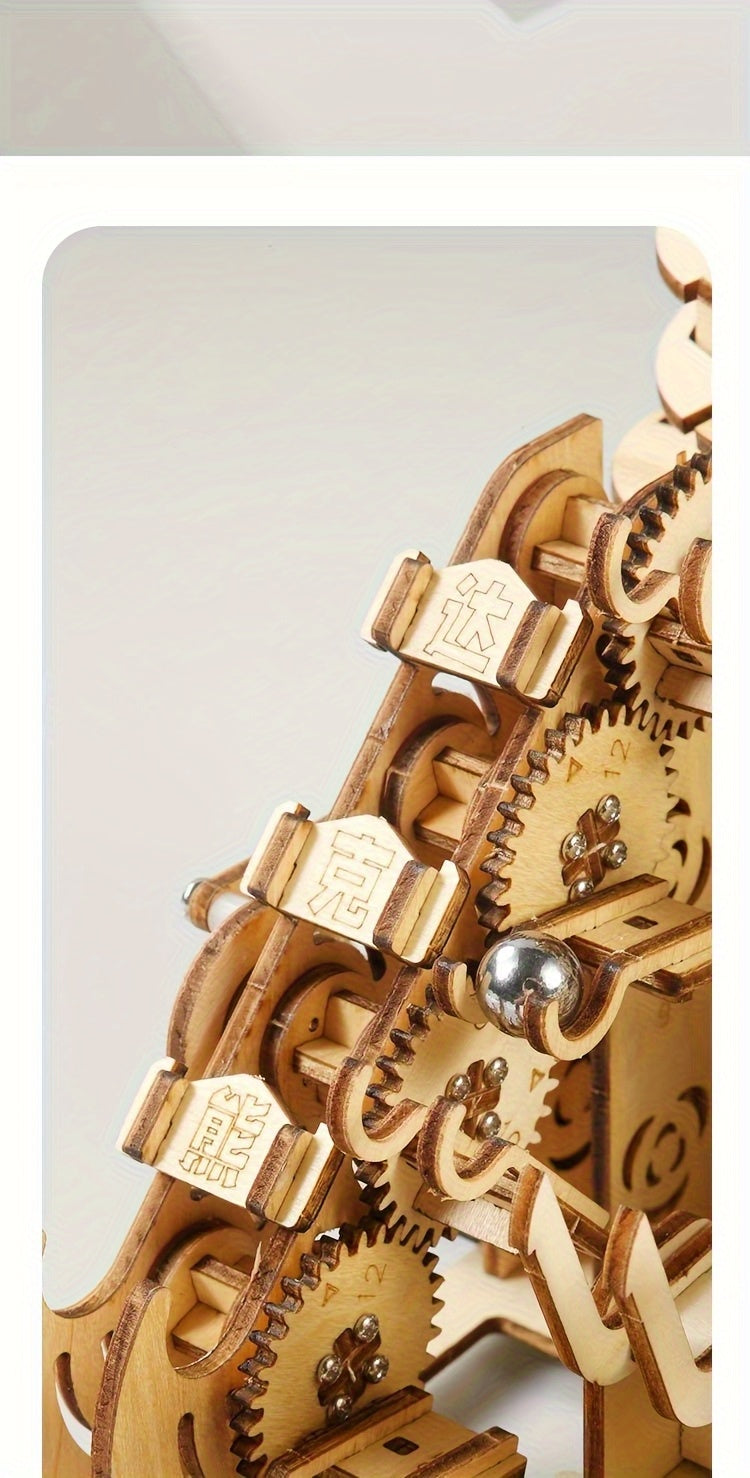 3D Puzzle For Adults, Wooden Ball Track, STEM Project, Two Sets Of Expansion For Male And Female Home Decoration Enthusiasts, High-difficulty Wooden Building Model Holiday Gift Birthday Gift
