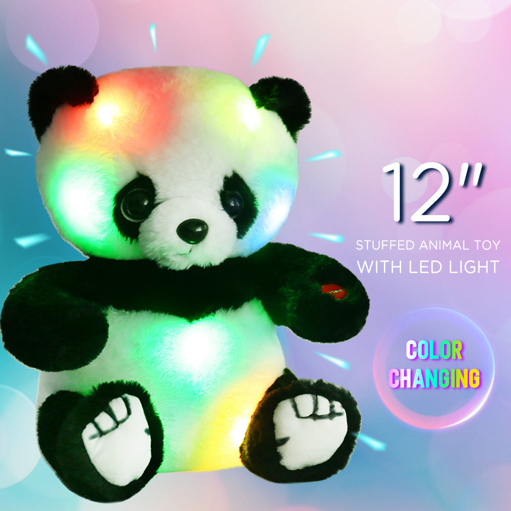 12'' Light Up Panda Stuffed Animals, Kawaii Panda Bear Plush with LED Light, Hugging Toy Gift for Kids Birthday Gift For Boys Girls, Christmas Gifts,Home Decor,Mother's Day