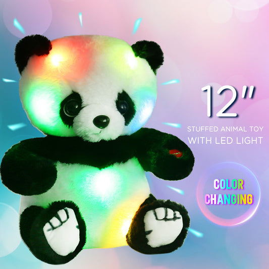 12'' Light Up Panda Stuffed Animals, Kawaii Panda Bear Plush with LED Light, Hugging Toy Gift for Kids Birthday Gift For Boys Girls, Christmas Gifts,Home Decor,Mother's Day