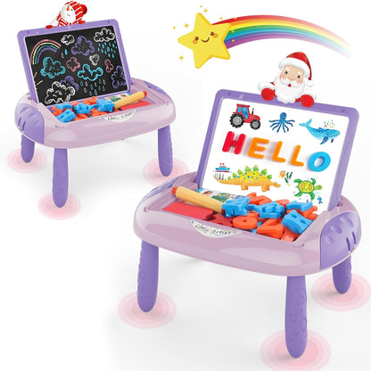 [Portable Toy Gift] Kids Magnetic Drawing Board, Double Sided Doodle Board Toy - with Teaching Supplies And Drawing Additions - Portable, Space Saving Design, Toy Gift for Boys And Girls