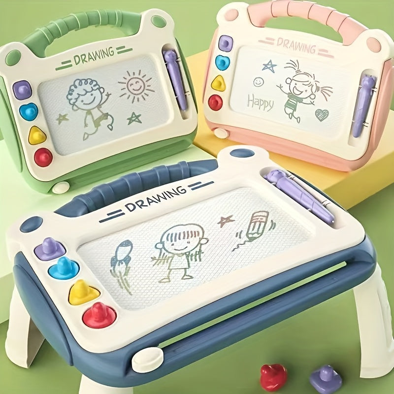 A Drawing Board for Kids That Includes Four Stamps, Four Holders, And One Pen. It'S an Educational Toy Designed for Learning, Perfect for Doodling, And Serves As a Smart Learning Tool. This Makes a Great Birthday Present for Both Boys And Girls