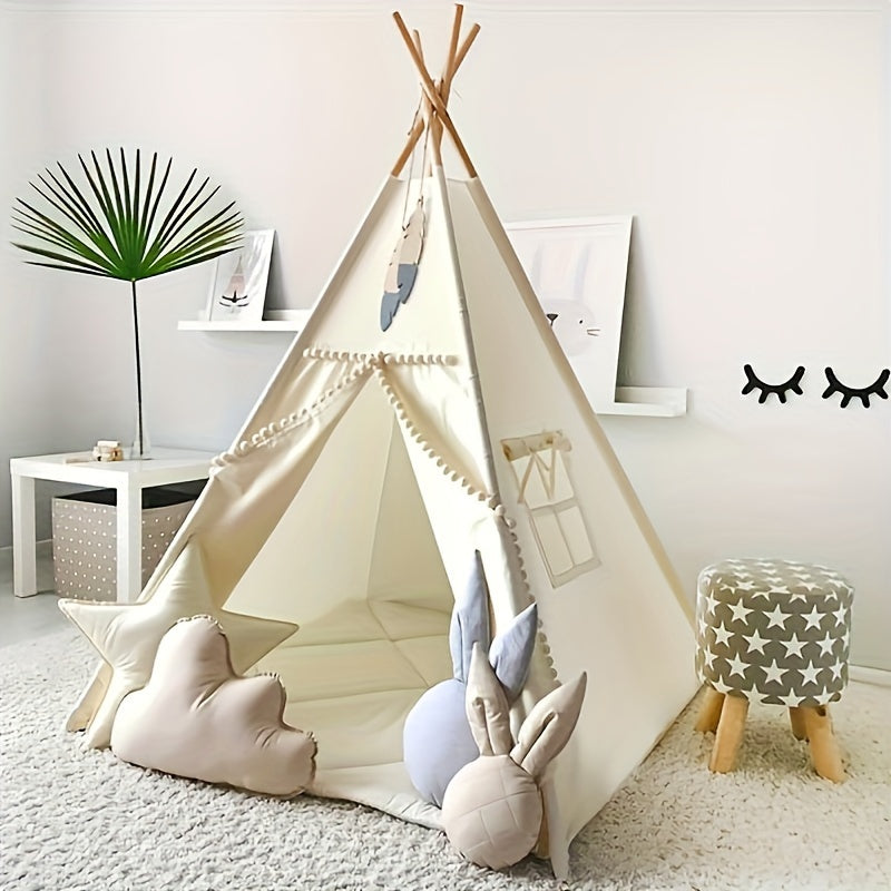 [Indoor Play Tent] A Play Tent Designed for Indoor Use, Resembling a Nordic-Style Conical House for Kids, Perfect for Both Boys And Girls. (Does Not Include a Bottom Pad)