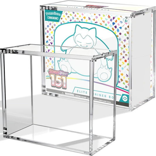 ETB Acrylic Case, 6Mm X 6Mm X 3Mm Thick Clear Acrylic ETB Display Box with Magnetic Lid - ETB Protector Case for Collectors, UV Resistant, Stackable Design