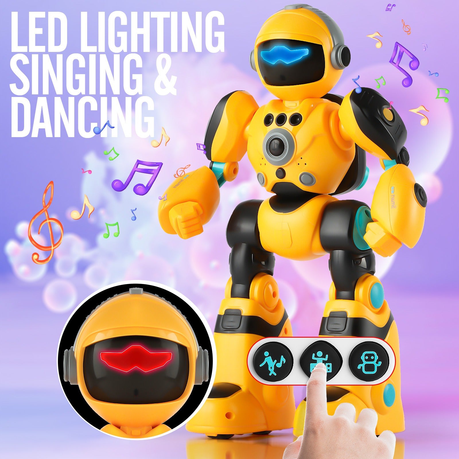 Voice Control Robot Remote Control Robo Toys Infrared RC Robots with Gesture Control LED and Voice Interactive Intelligent Warriors as Gift for Kids