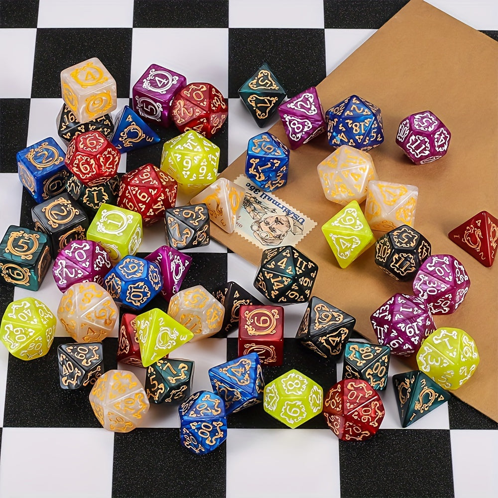 DND Dice Sets - 49pcs Polyhedral Dice, 7 Sets D&D Dice With Pouches, D4 D6 D8 D10 D% D12 D20 Dice For Dungeons And Dragons DND RPG MTG Table Games -  Polyhedral Dice - For Dungeons & Dragons Players & RPG Enthusiasts - Perfect Gift for Halloween, Christma