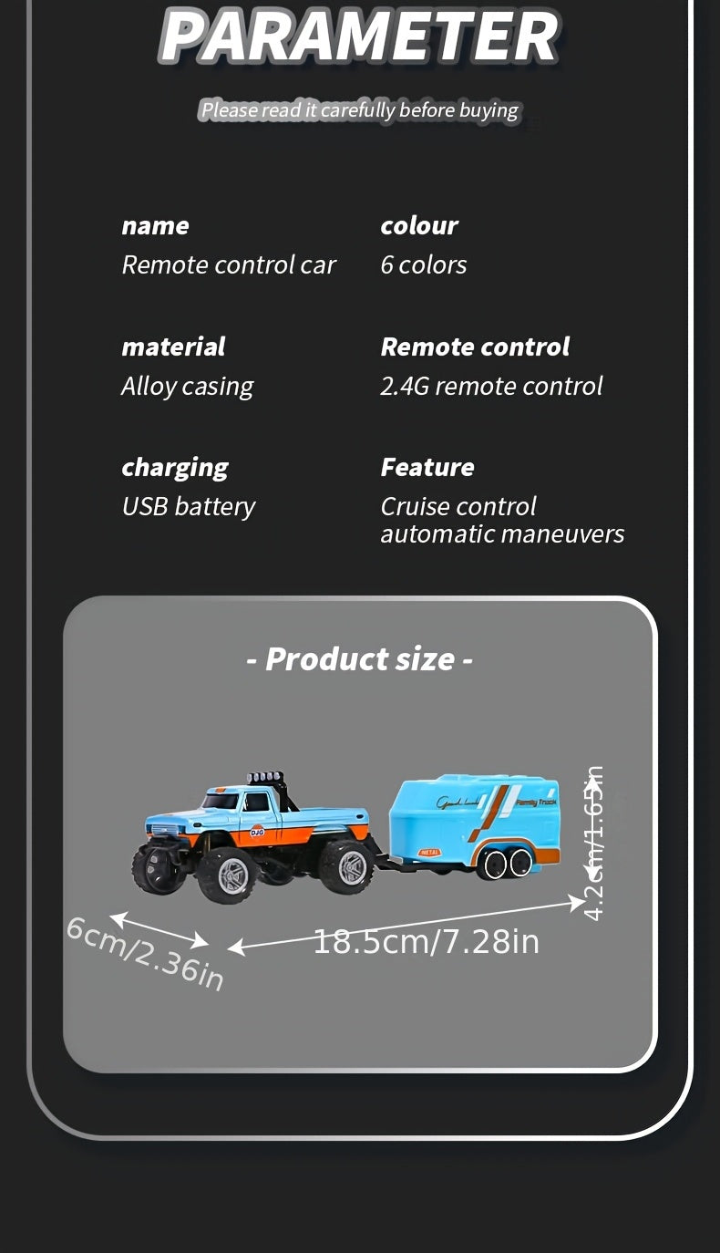 1:64 Alloy Mini Remote Control Car with Shock Absorbers, Off-Road Truck Toy, Gift for Boys, Birthday, Christmas, Halloween, New Year's Gift
