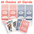 24/12/6 Decks Of Premium Playing Cards - 21 Points, Euchre And Canasta Standard Index, - Standard Size (2.5" X 3.5"), Durable Coated Cardstock In Blue & Red, for Family, Parties, And Christmas Game