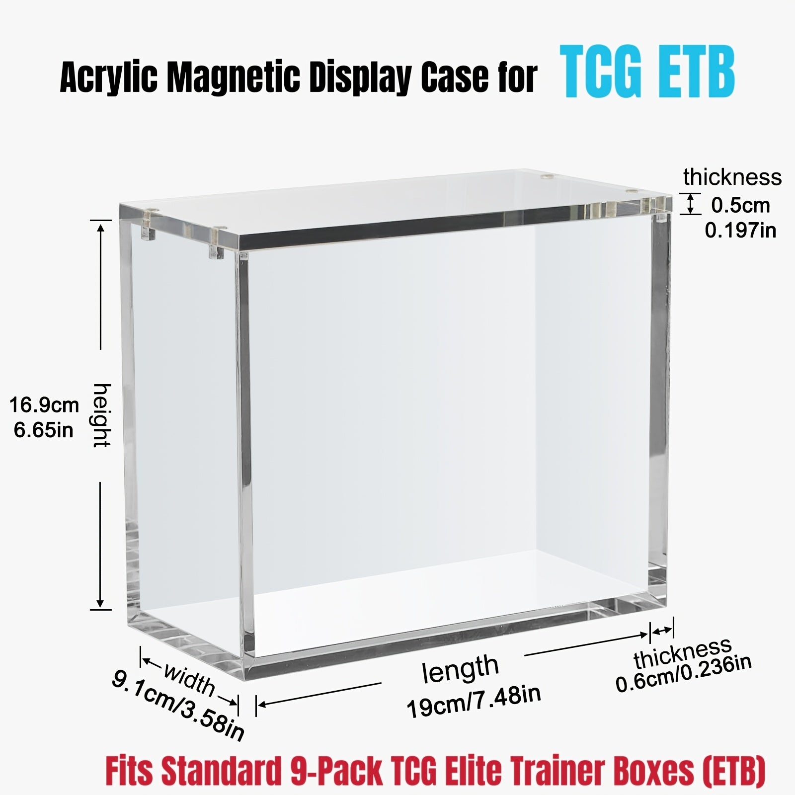 Acrylic Case, Rounded Corner Design, Self-closing Cover, UV Protection, Upgraded Packaging