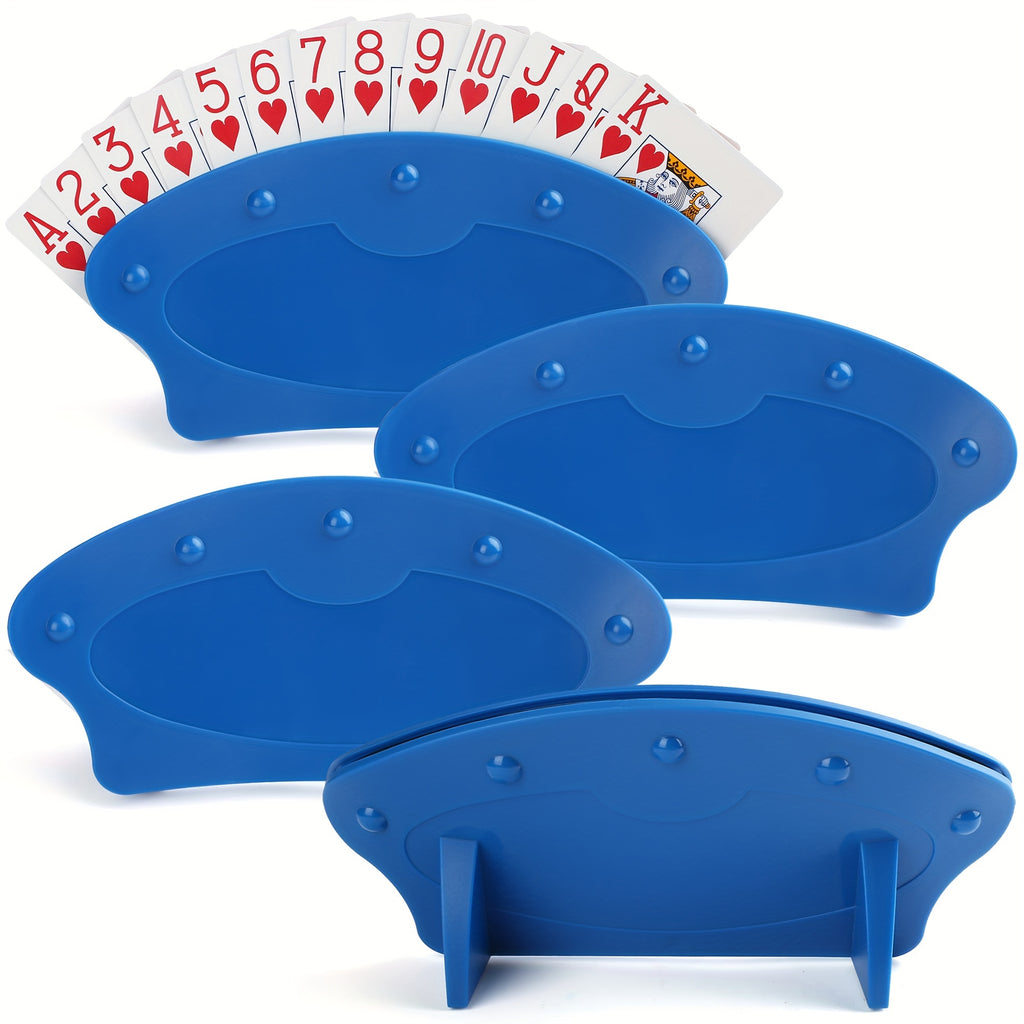 4Pcs Hands Free Plastic Playing Card Holder for Seniors Adult Card Holder Rack Family Card Game Holders