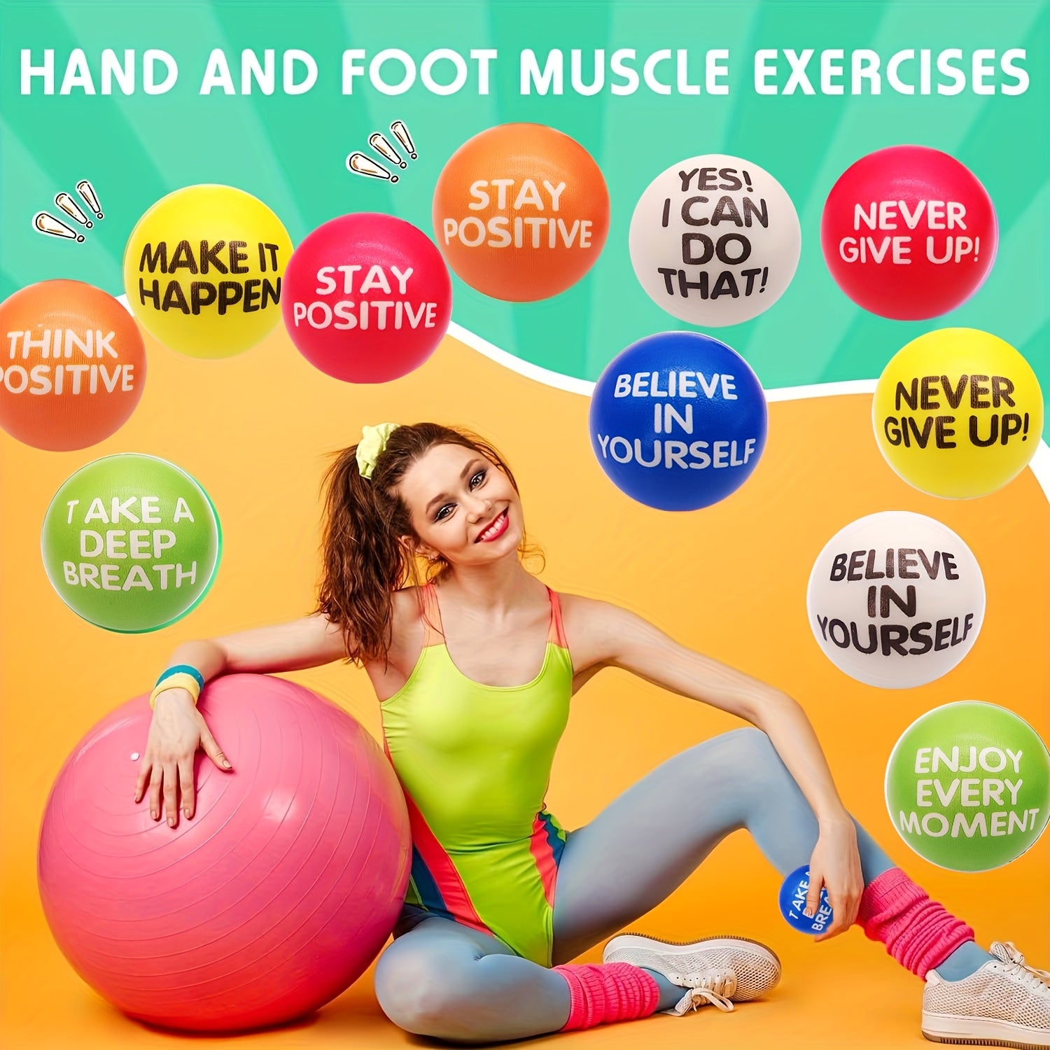 [Inspirational Sponge Balls] 30-Pack Inspirational Slogan Sponge Balls | 6.3cm Diameter, Classroom, Office, Team Building, Encouragement Reward, Creative Fun Hand Fitness Relaxation Ball, Party Event, Christmas Gift