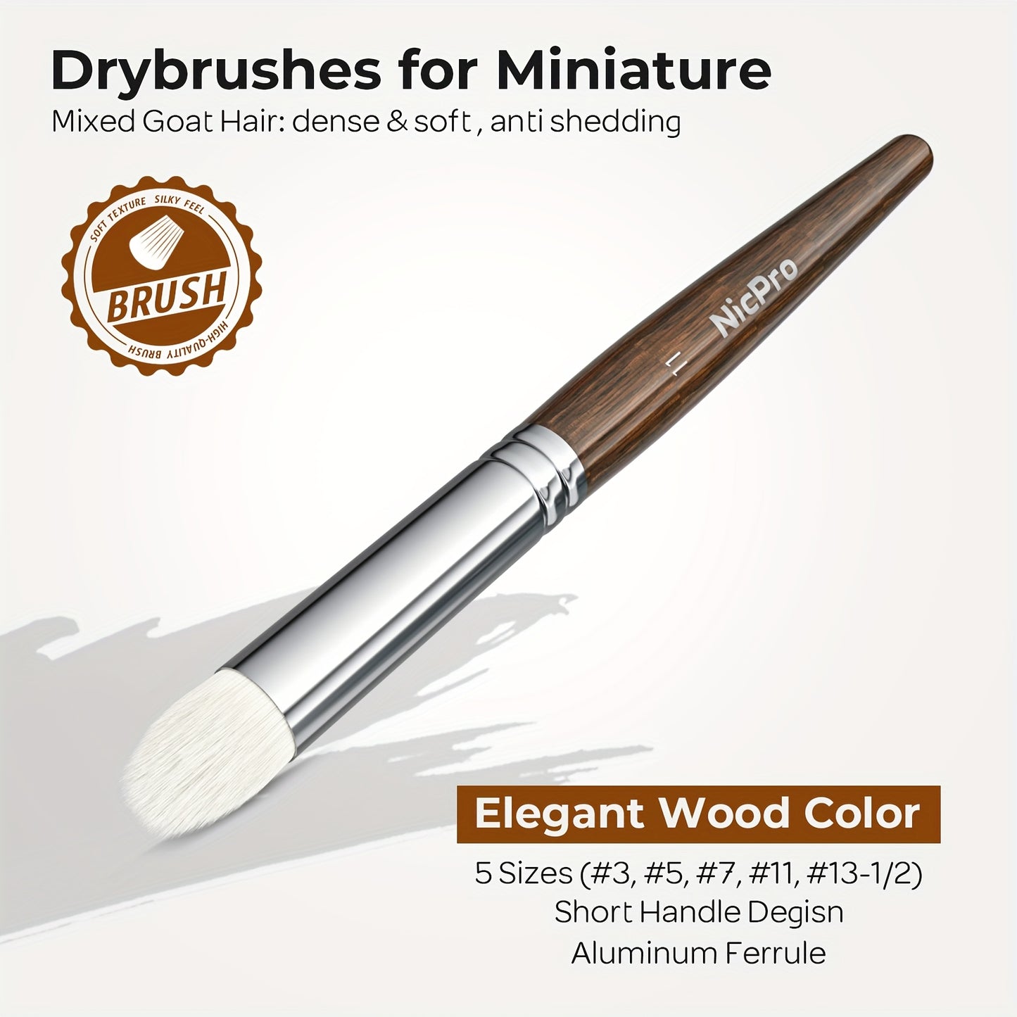 [Miniature Paint Brush Set] Miniature Paint Brush Set - Dry Brush for Acrylic, Oil, Watercolor | Detail Paint Brush with Cloth Roll for Model, Miniature Painting, Paint By Numbers, Craft