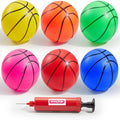 Set of 6 Small 5-Inch Rubber Basketballs with a Pump, Perfect for Mini Basketball Hoops And Indoor Pool Games, Ideal Sports Toys for Kids And Great for Easter Basket Fillers