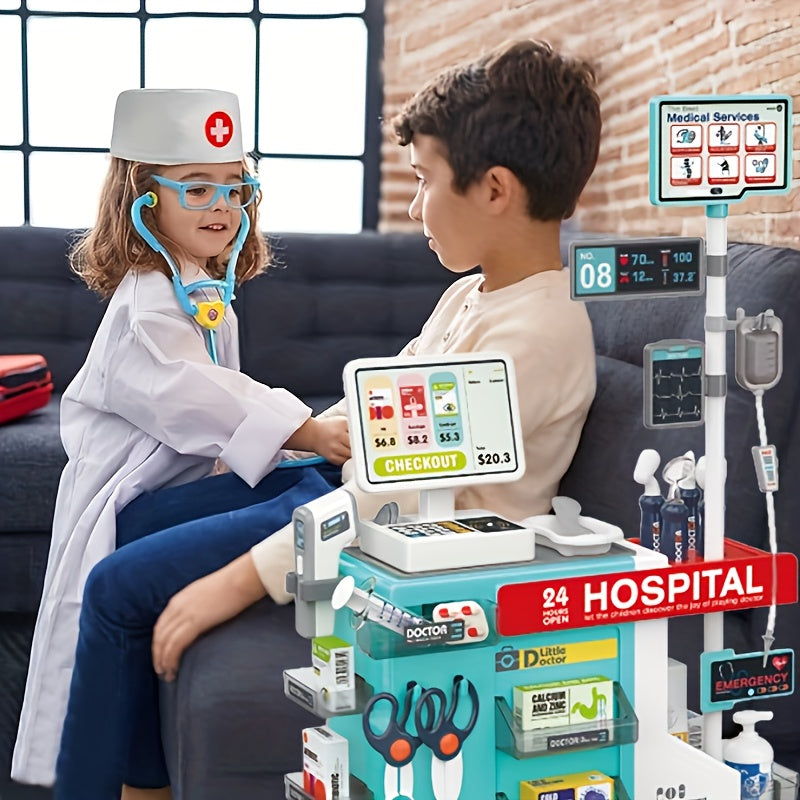 A Set Of 49 Doctor Game Toys, Role-playing Medical Station And Cashier Entertainment Toys, Interactive Game Toys For Boys And Girls Pretending To Be Little Doctors/nurses/cashiers, Parent-child Interaction, To Enhance Medical Cognition
