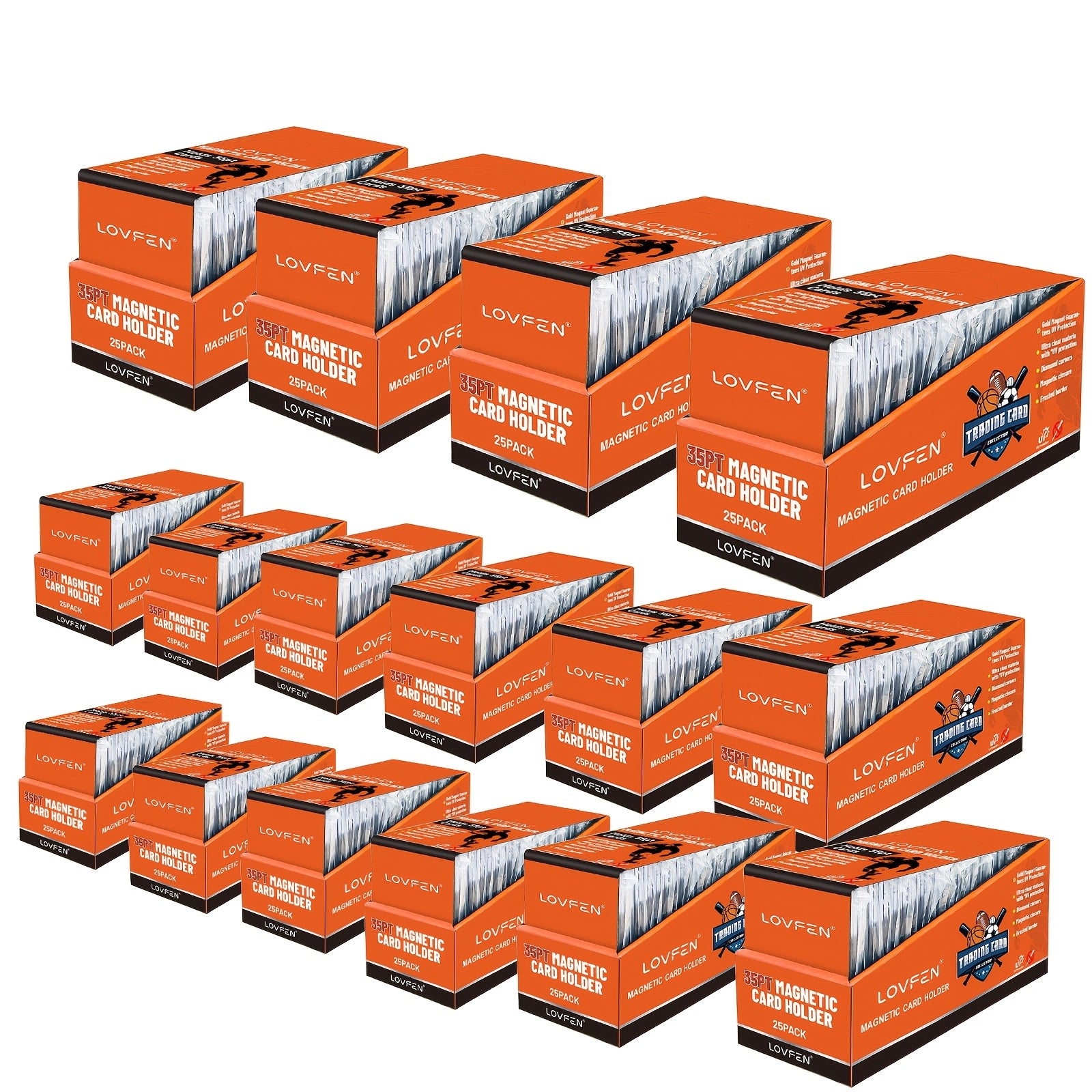 LOVFEN 400Ct Magnetic Card Holder 35Pt Magnetic Card Holders for Trading Cards, Display Cases, Protectors, And Hard Plastic Covers for Sports Game Cards, Perfect for Easter Gifts