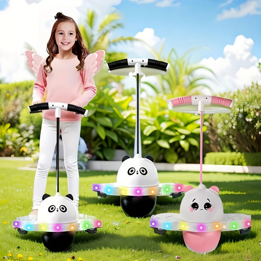 Pogo Ball Pogo Ball with Colorful Light for Kids & Adults Up to 200lb, Balance Coordination Trick Bounce Board Pop Ball Cool Fun Challenge Indoor Outdoor Toys Pogo Jumper Gifts for Boys Girls