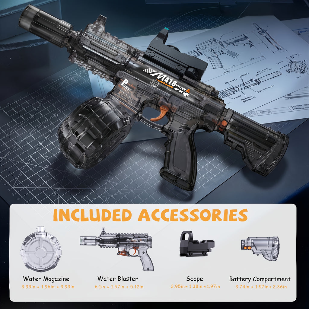Electric Water Gun for Kids Ages 3-6, Auto Squirt Guns Toys, Large Tank with Sound & Light, Summer Outdoor Pool Beach Party Toys. Birthday Gifts for Boys Girls.