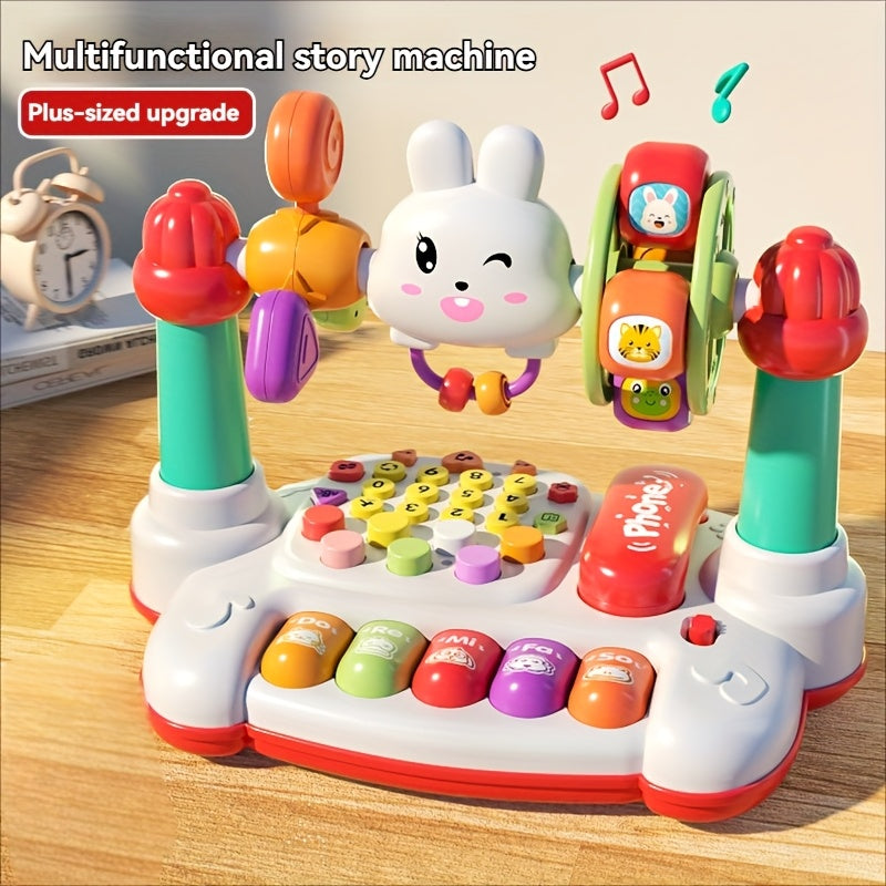 JOVOW, Toys, Multifunctional Rabbit Phone, Educational Storytelling Machine, Piano Music Light Toy, Multiple Modes to Switch, Sensory Toy for Kids, Easter Halloween Birthday Gifts, Christmas Gift
