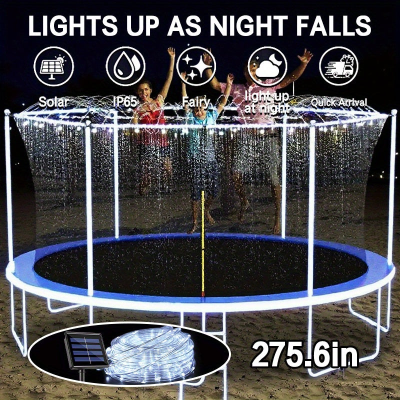 Solar Powered LED Trampoline Lights Colorful, Outdoor Rope Lights, 8 Lighting Modes, IP65 Solar Powered Outdoor Lights for 8-16 Feet Trampolines, Commercial Street And Area Lighting
