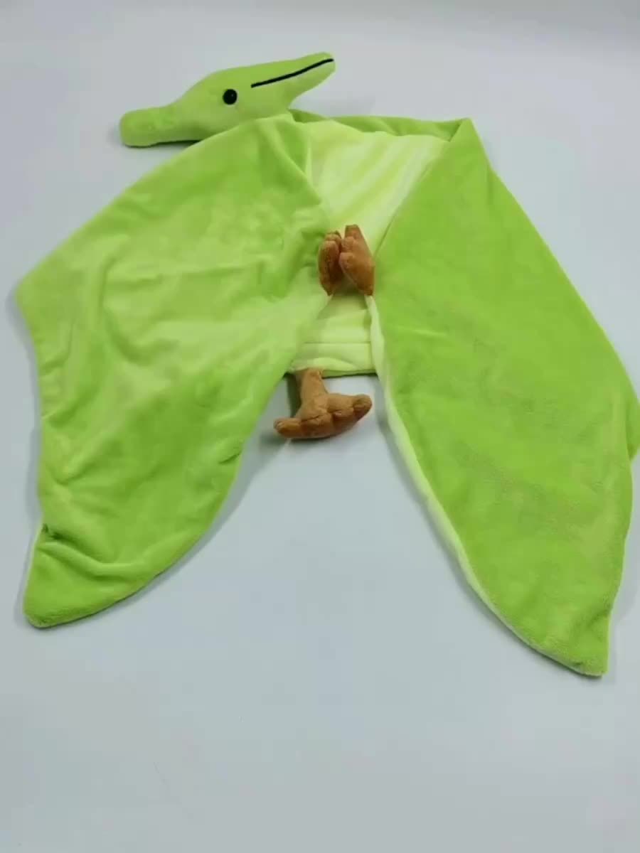 Super Soft Green Pterosaur Plush Cape - 38" Quirky Dinosaur-Inspired Anime Game Character, Ideal for Birthday Parties & Room Decor, Perfect Gift for Youngsters