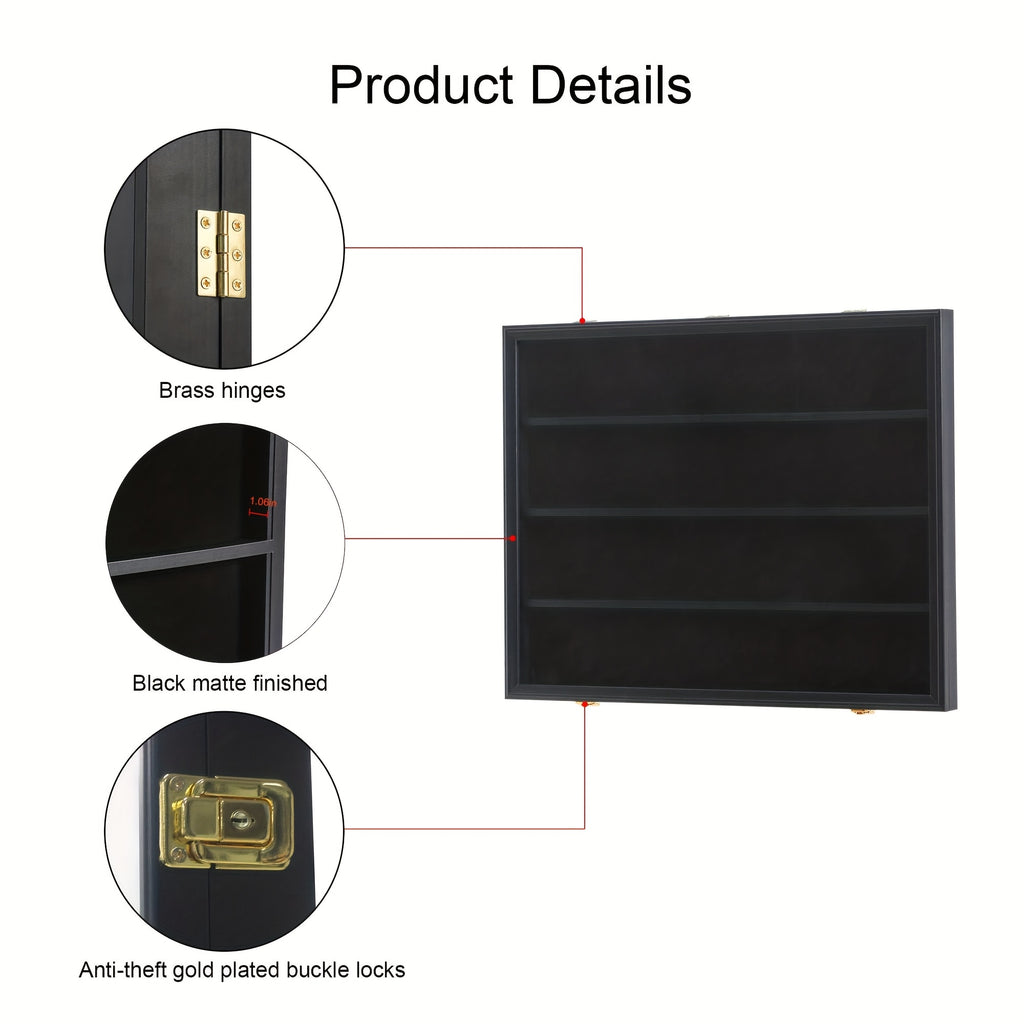 KCRasan 36 Graded Sports Card Display Case - Baseball Card Display Case Lockable - Collection Card Display, Wall Display Frame for Basketball Football Hockey Trading Cards with UV Protection Acrylic