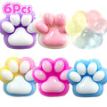 6pcs Colourful Taba Squishy Paw Sticky Squeeze Cat Paw, Handmade Soft Sticky Toys, Cute Fufu Squishy Fidget Toys for Kids Adults(1 Blue&Purple&Pink&White And 2 Colorful Paws)Multi-Item Party Favor Packs for Christmas Easter Halloween Valentine's Day