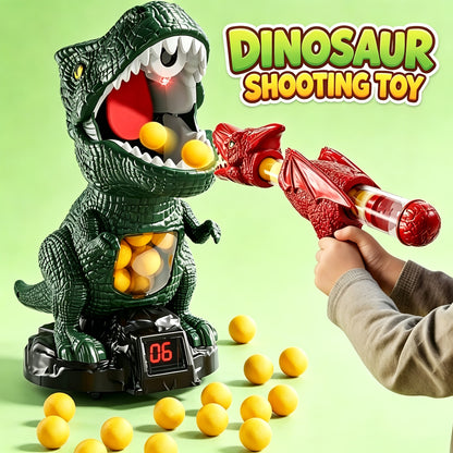 Dinosaur Shooting Game Toy with 12 Bullets Googles And 1 Launcher/ 48 Bullets Googles And 2 Launchers, Movable Dino Shooting Toy with Sound Light And Spray Boys Toys for 3 Ages And Up
