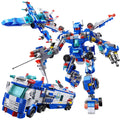 [24H Ship] 700pcs Department Car Building Blocks, City Patrol Police Toy, Vehicle Truck Action Figures Brick Toys For Children, Role-Play Toys For Boys, Halloween, Thanksgiving Day, Christmas Gift, Random Ship With Blue/ Black Color