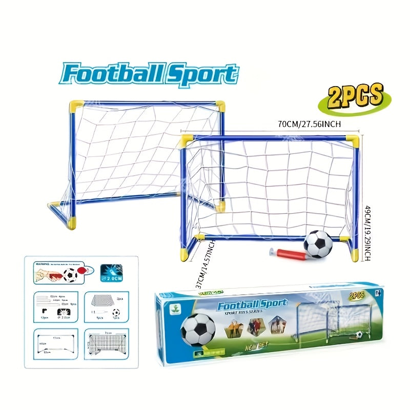 [Indoor/Outdoor Football Set] 2pcs Youth Football Set-Portable and Easy-to-assemble Goal, Suitable for Indoor/Outdoor Play, Family Entertainment, Birthday Gifts, Football Gifts