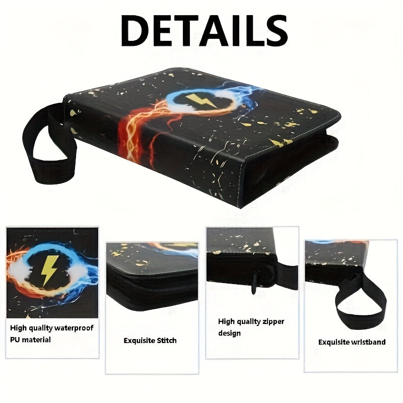 400 Cards Binder - Durable Faux Leather with Lightning Bolt Design | 400 Double-Sided Pockets, High-Quality Stitched Edges, Suitable for MTG, TCG, Sports Cards - Collectible Card Album for Adults and Teens (8+)