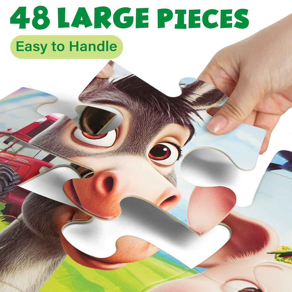 Floor Puzzles For Kids, Magical Mermaid/ Farm Animals Puzzles For Kids Ages 3+, Large Jigsaw Puzzles, Education Preschool Tools For Boys Girls 3+ 4 5 6+ Years Old, Intelligence Challenging Educational Gift, for Christmas Xmas Birthday